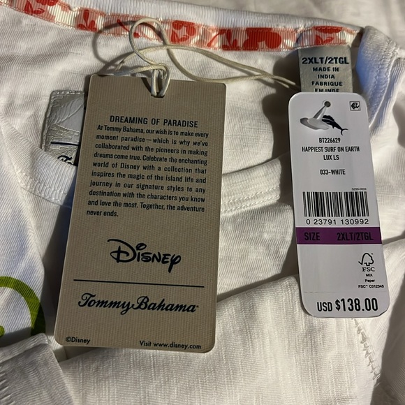 Tommy Bahama Big & Tall Happiest Surf On Earth Disney Long Sleeve T-Shirt NWT - Picture 12 of 16